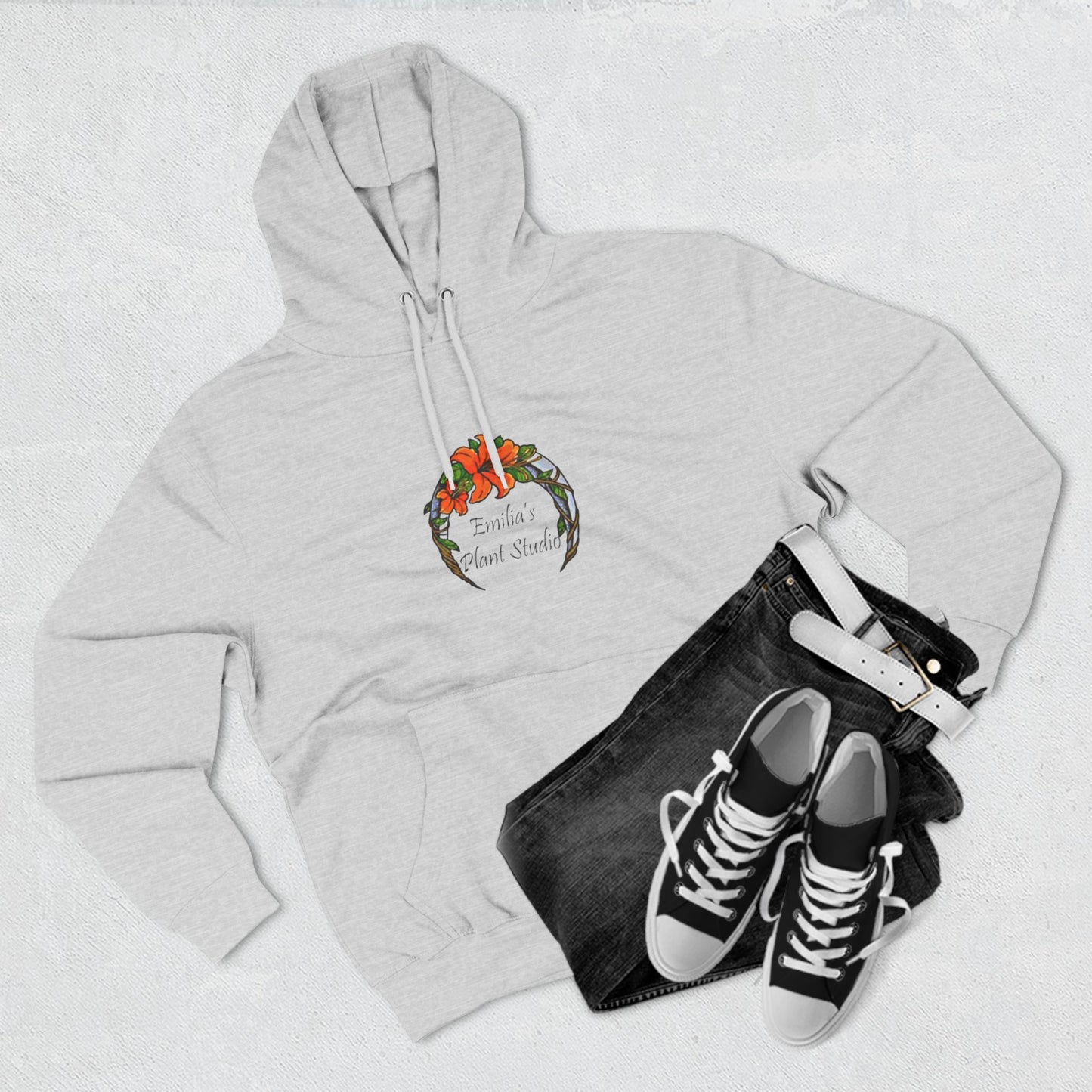 Emilia's Plant Studio Three-Panel Fleece Hoodie - Cozy Botanical Apparel