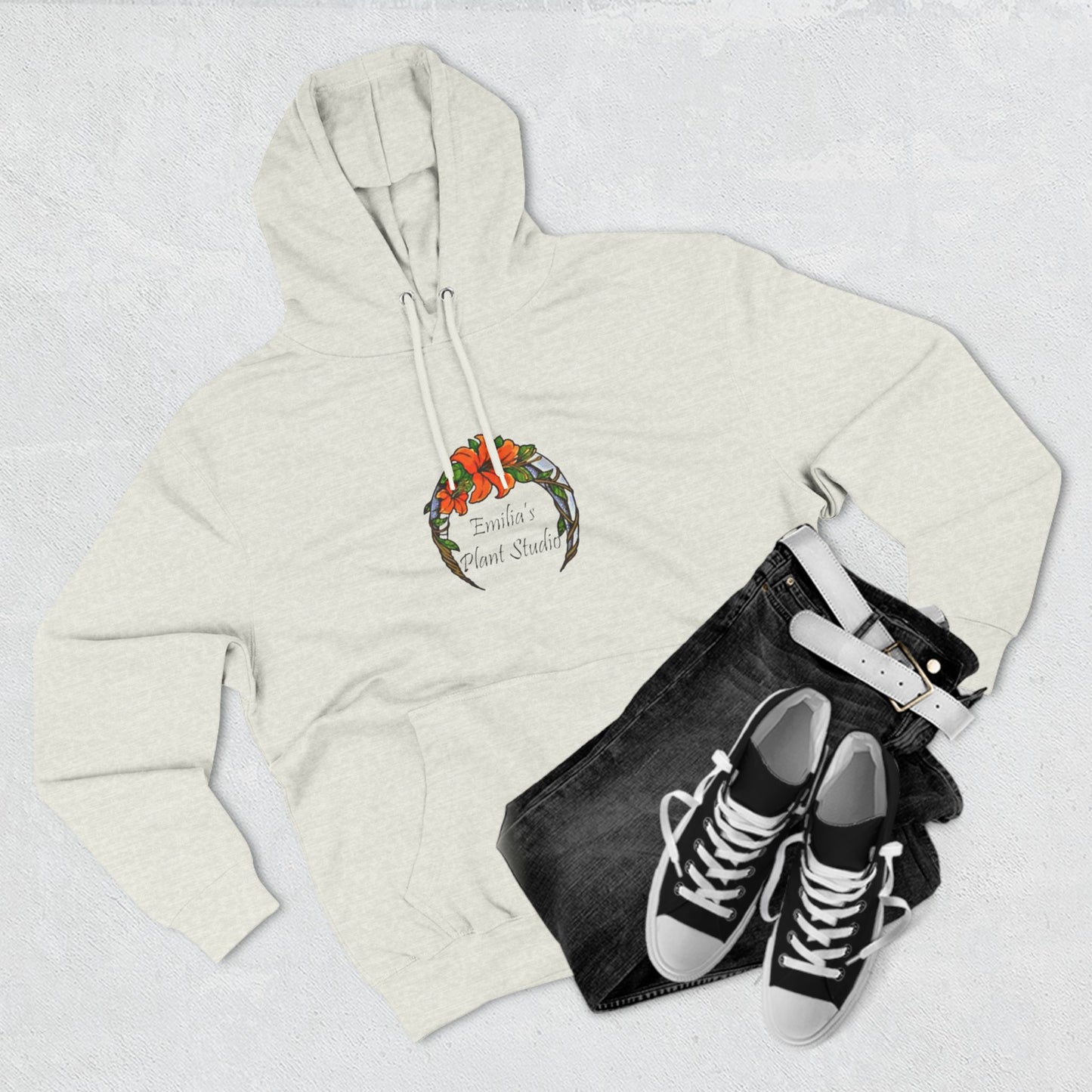 Emilia's Plant Studio Three-Panel Fleece Hoodie - Cozy Botanical Apparel