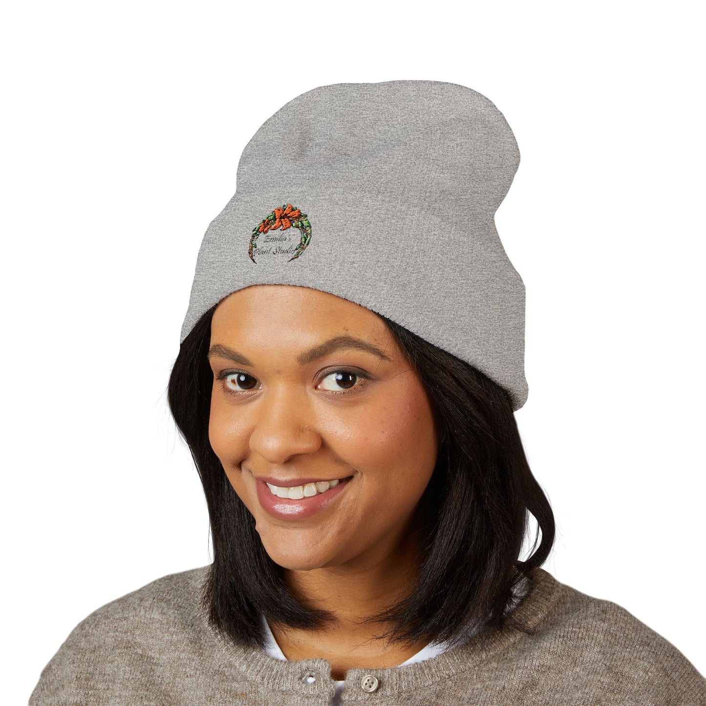 Emilia's Plant Studio Embroidered Classic Cuffed Beanie