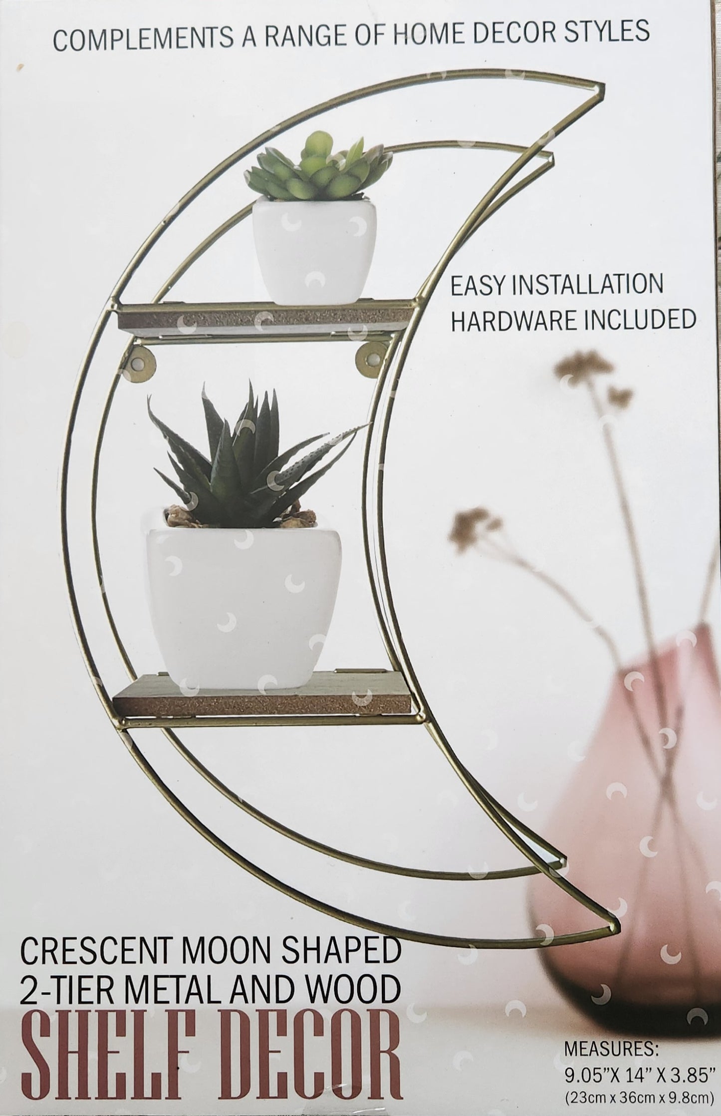 Crescent Moon Shaped 2-Tier Shelf