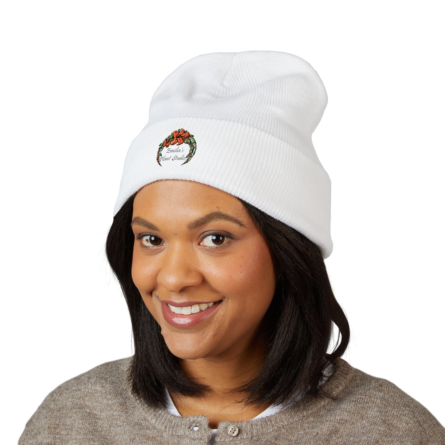 Emilia's Plant Studio Embroidered Classic Cuffed Beanie